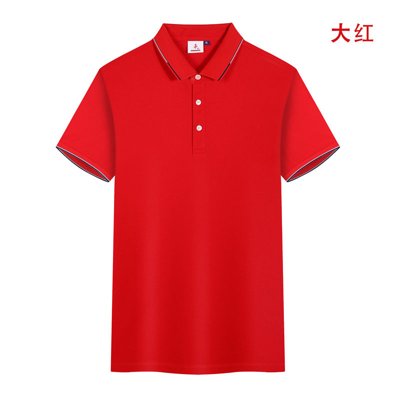 200克蚕丝珍珠棉红白条纹短袖POLO衫GJ22-V8图4
