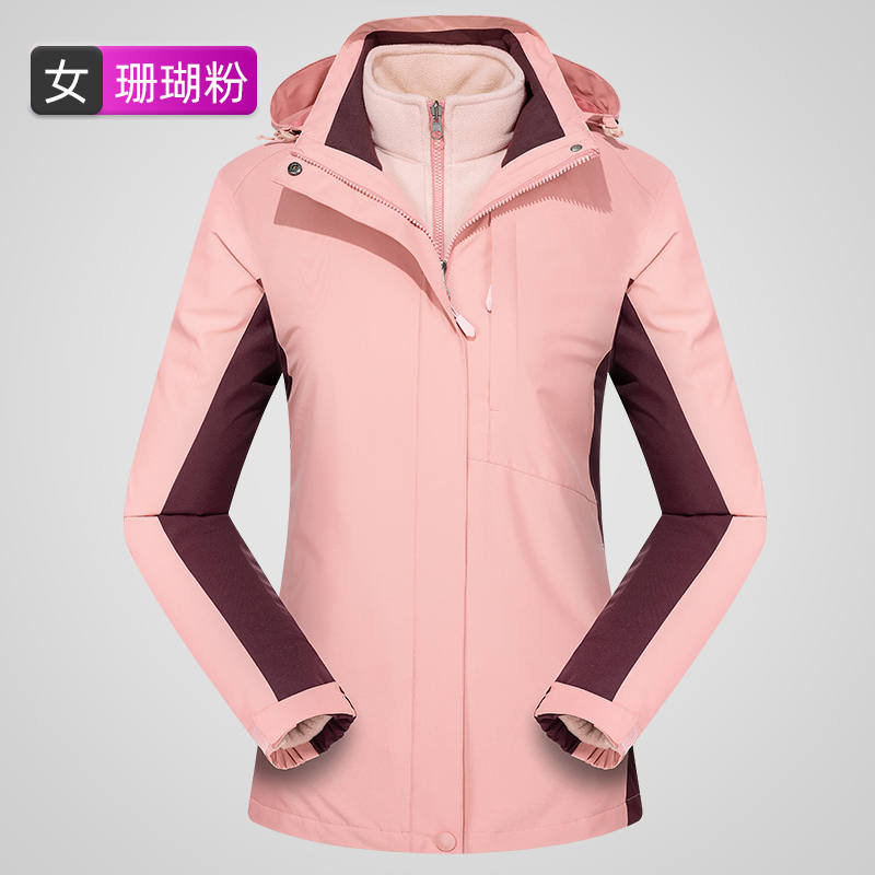 冬季户外三合一套装抓绒内胆防风防水加厚冲锋衣女款KT2-110820图3