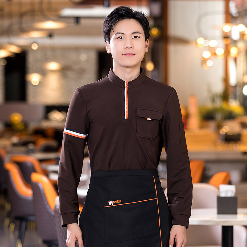 半拉锁卫衣餐饮服务员工作服H01-2022-42男款图7