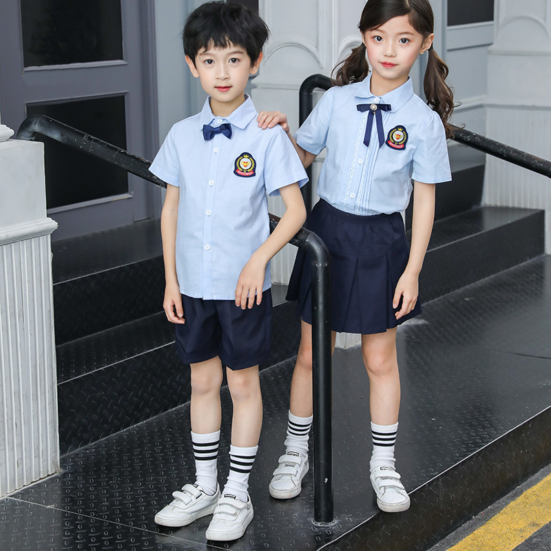 英伦风纯棉中小学生校服领带短袖套装B03-TL205图2