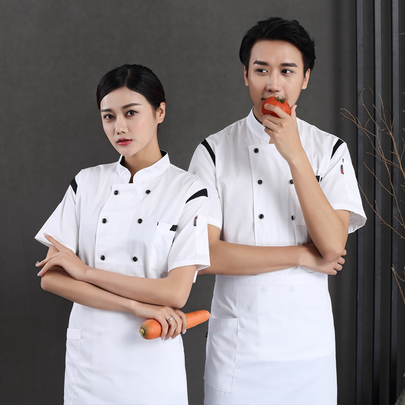 双肩透气短袖厨师服H12-C0201009图2