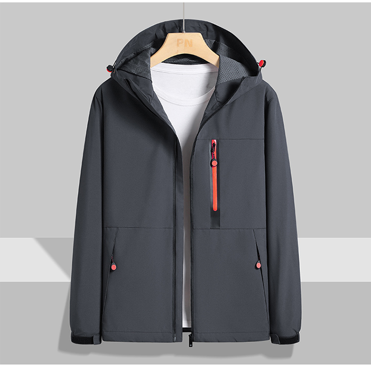 秋薄款户外运动登山服夹克开衫单衣休闲宽松冲锋衣情侣款KM-LP2188图3