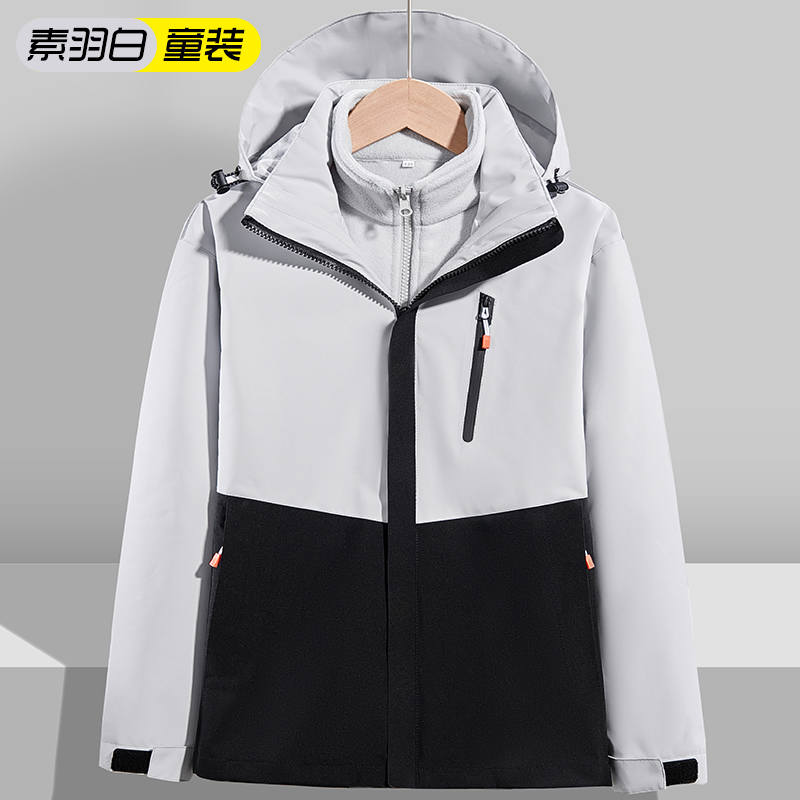 户外登山三合一冲锋衣摇粒绒内胆两件套亲子装外套童款KM-21666图3