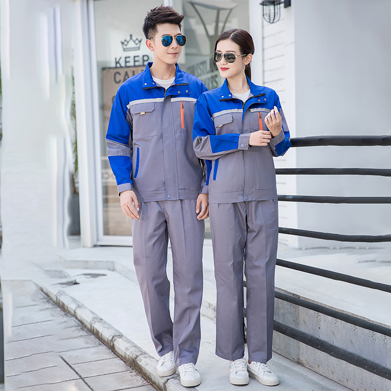 全工艺涤棉厚纱卡春秋款长袖工装劳保服套装B01-871-879套装图10