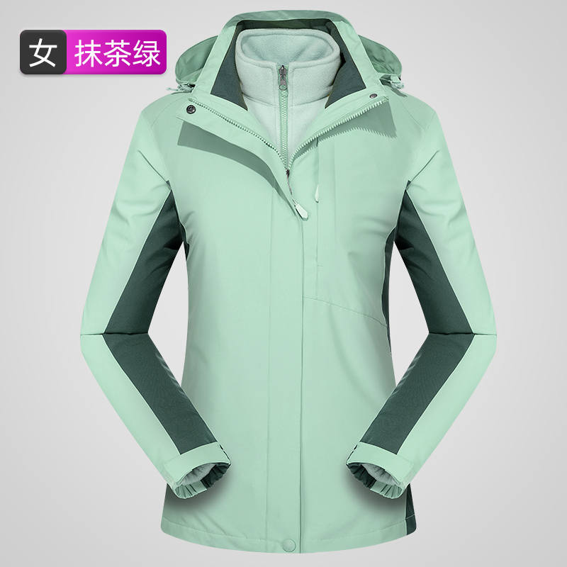 冬季户外三合一套装抓绒内胆防风防水加厚冲锋衣女款KT2-110820图2