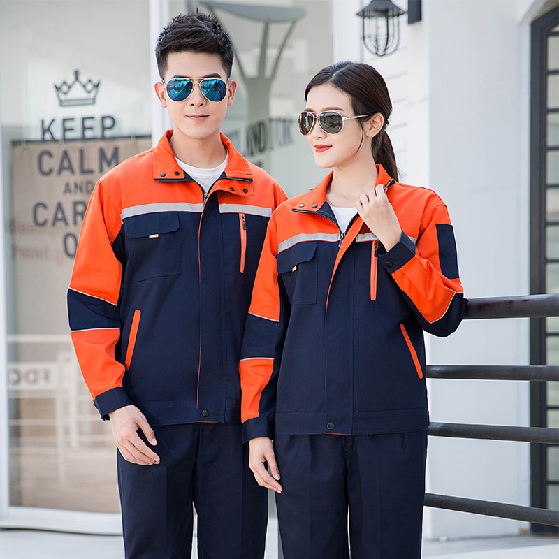 全工艺涤棉厚纱卡春秋款长袖工装劳保服套装B01-871-879套装图6