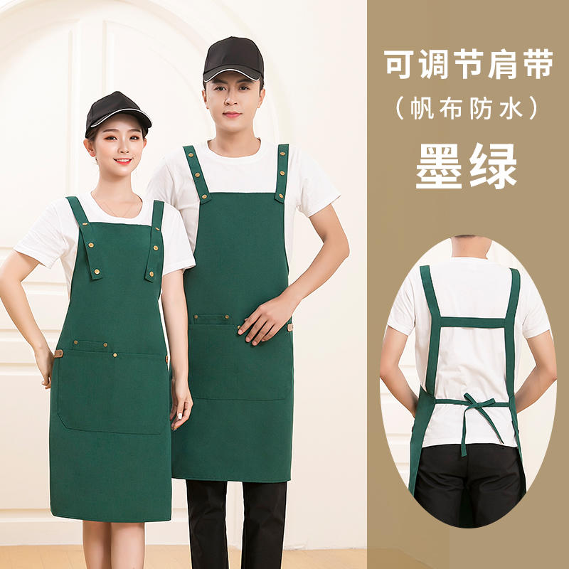 防水帆布暗扣背带围裙U01-C07图4