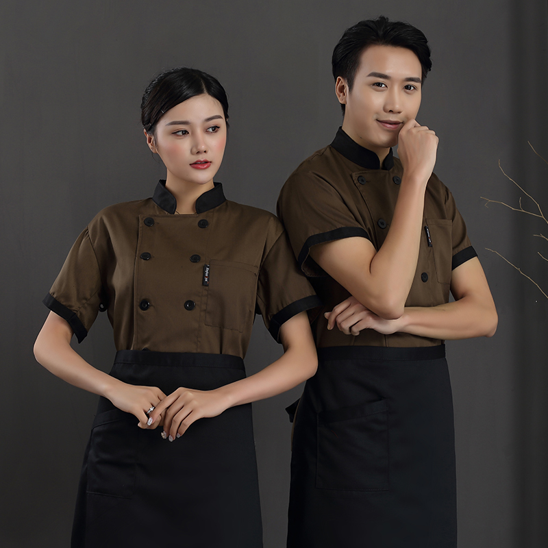 拼领短袖厨师服H12-C0201015图3