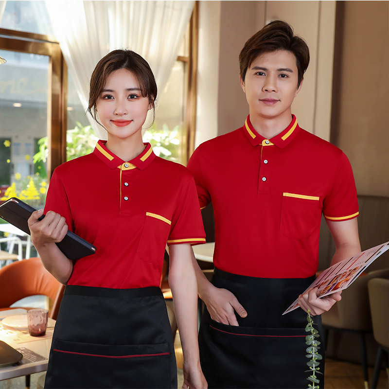 200g珍珠纤维酒店服翻领短袖POLO衫通款GJ15-8805图5