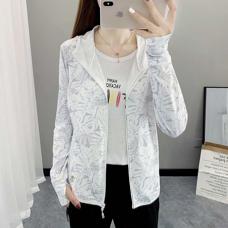情侣款枫叶防紫外线长袖外套风衣女款KX-1666女款图2