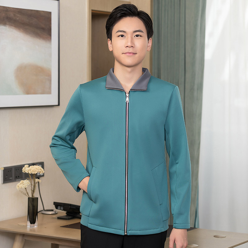 翻领卫衣酒店宾馆客房秋冬保洁服H01-2022-48男款图3