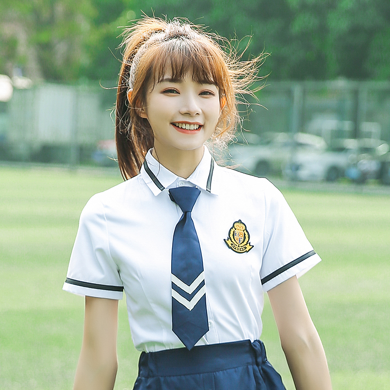 学院风中学生翻领校服H18-1930衬衫图5