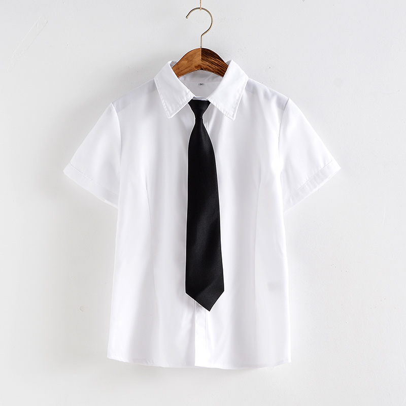 190g简约时尚休闲短袖衬衫女款GJ23-M038(含领带)