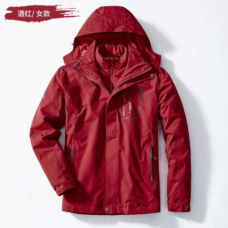 户外运动登山三合一冲锋衣羽绒内胆防水外套女款KM-2098图2