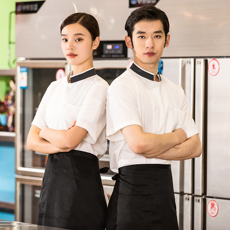 针织面料短袖酒店厨师服上衣H01-2022-19图2