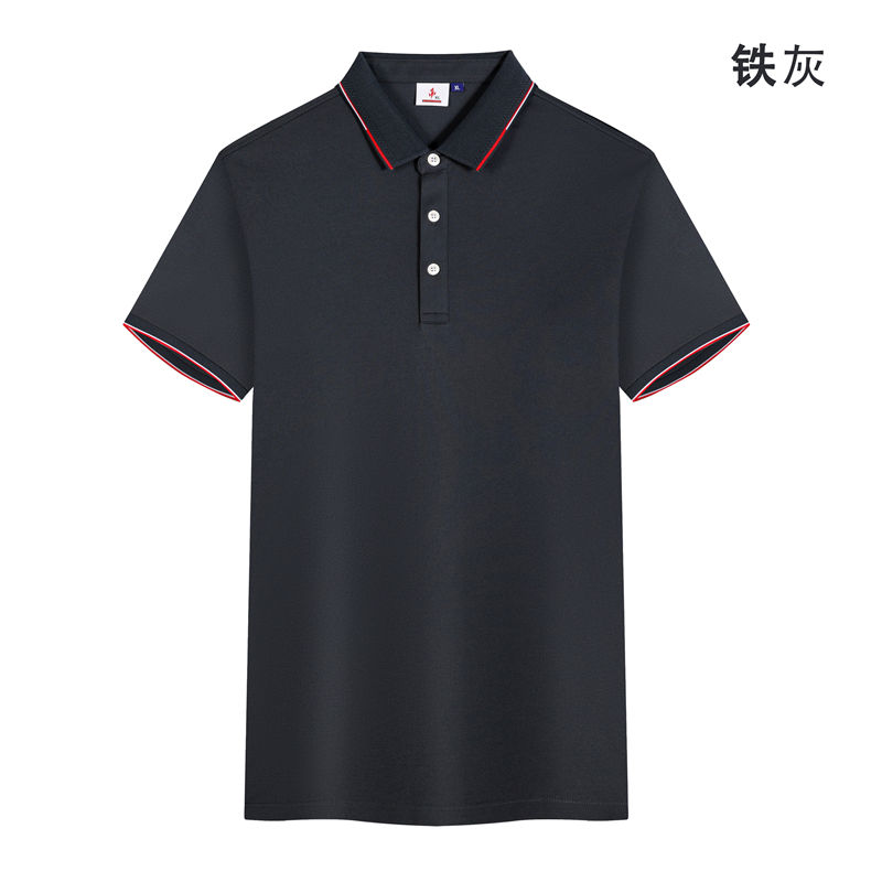 200克蚕丝珍珠棉红白条纹短袖POLO衫GJ22-V8图6